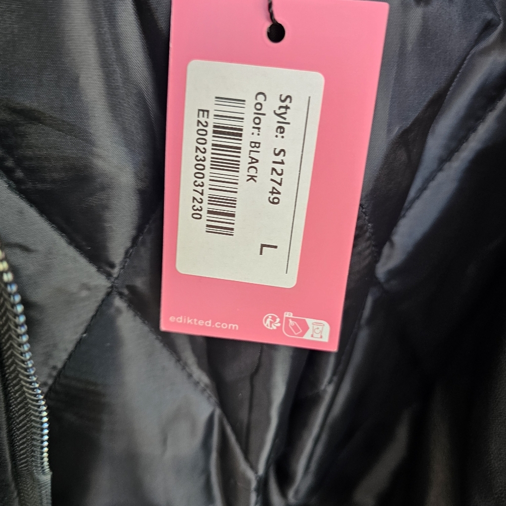 Edikted Faux leather Bomber Jacket Sz Large - DEFECT - Picture 2 of 7